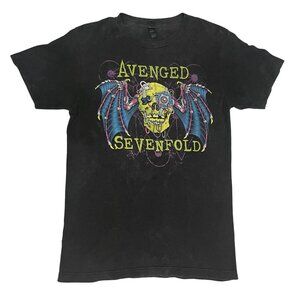 Avenged Sevenfold Men's Black Band T-Shirt Metal Rock Graphic Tee Size XS